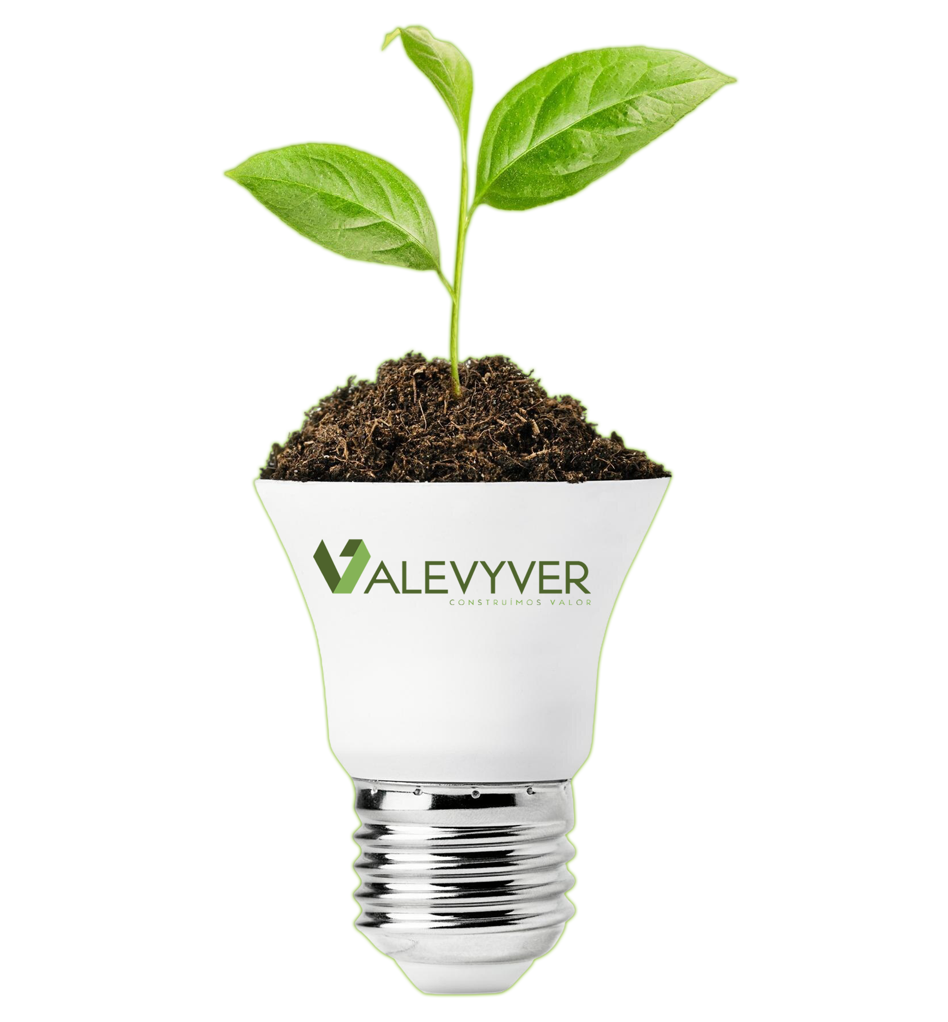 Vaso com broto verde — marca VALEVYVER